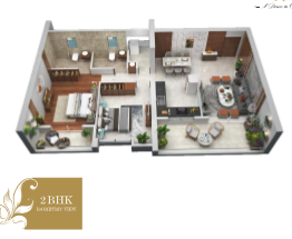 2 BHK Unit Plan Empire Square chinchwad